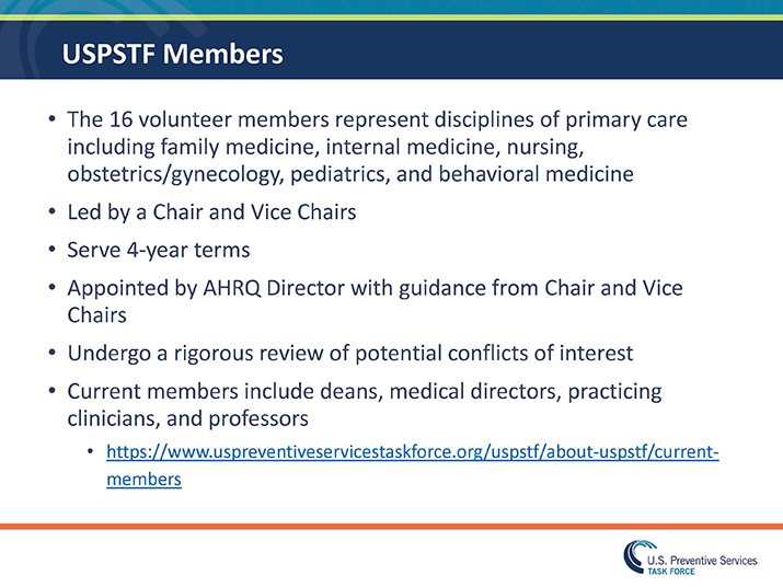 Understanding How the U.S. Preventive Services Task Force (USPSTF